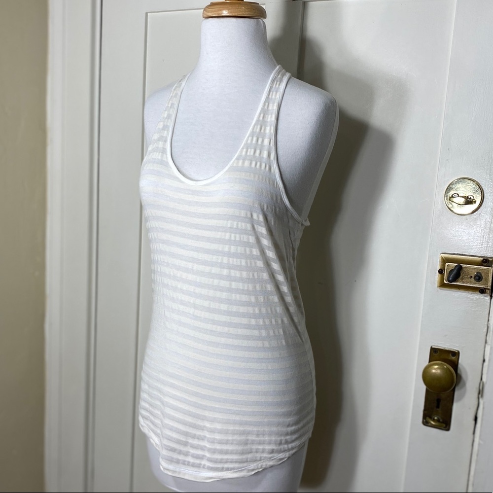 Lou & Grey White cream striped cross back tank top